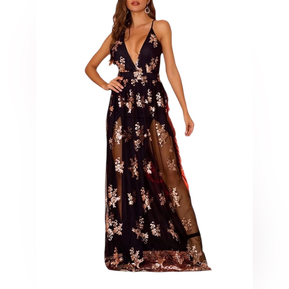 NWT Sequin Southern Fried Chicks maxi dress size XS